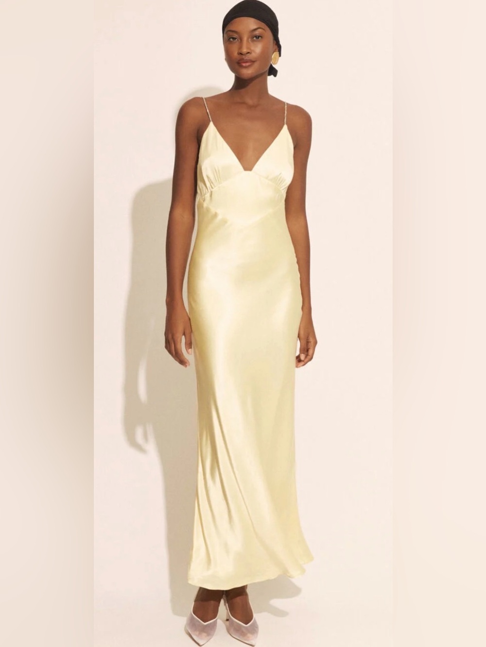 Capri Diamonte Slip Dress In Canary Yellow By Bardot